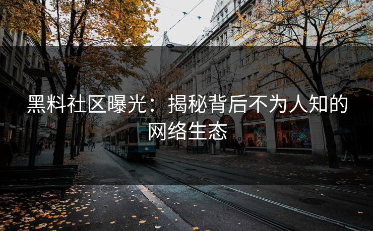 黑料社区曝光：揭秘背后不为人知的网络生态