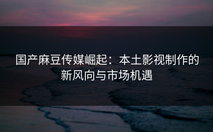 国产麻豆传媒崛起：本土影视制作的新风向与市场机遇  第1张