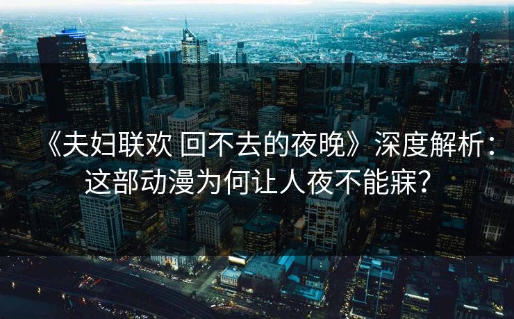 《夫妇联欢 回不去的夜晚》深度解析：这部动漫为何让人夜不能寐？  第1张