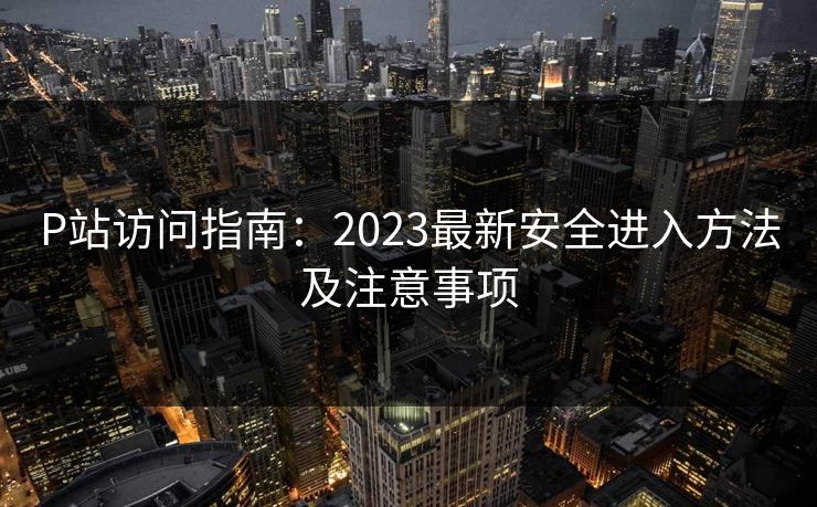 P站访问指南：2023最新安全进入方法及注意事项